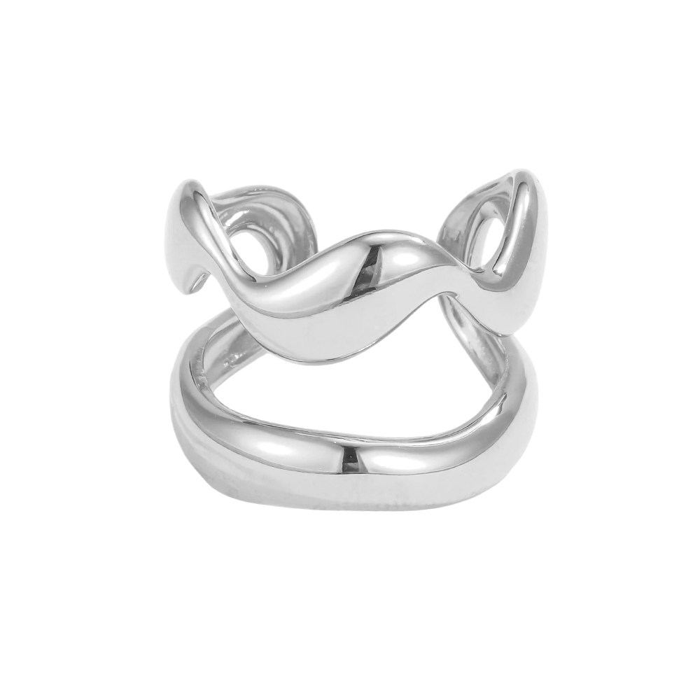 Stainless steel ring, adjustable, double-row