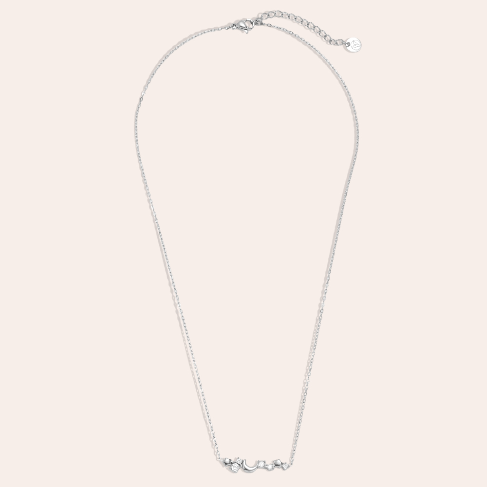 40cm stainless steel necklace with stars and a moon