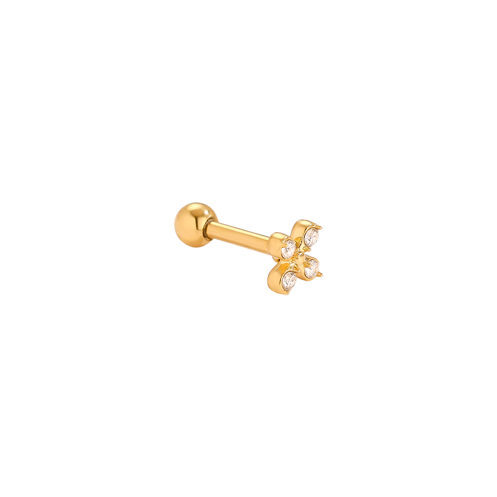Stainless steel piercing 4mm Mini Cross Diamond