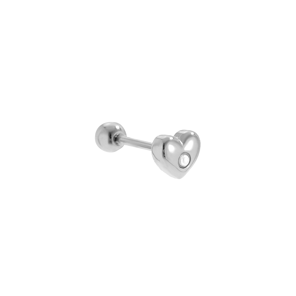 Stainless steel piercing 4mm Diamond In Heart