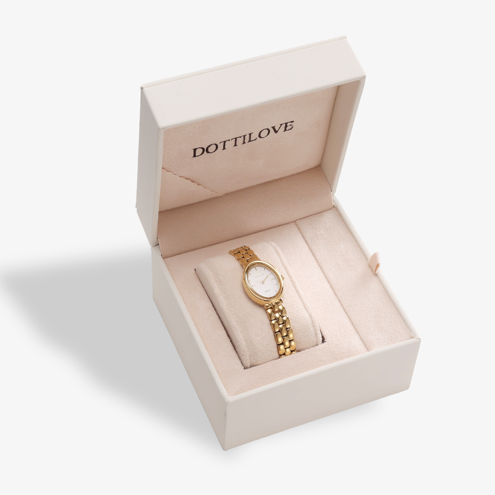 Oval stainless steel watch
