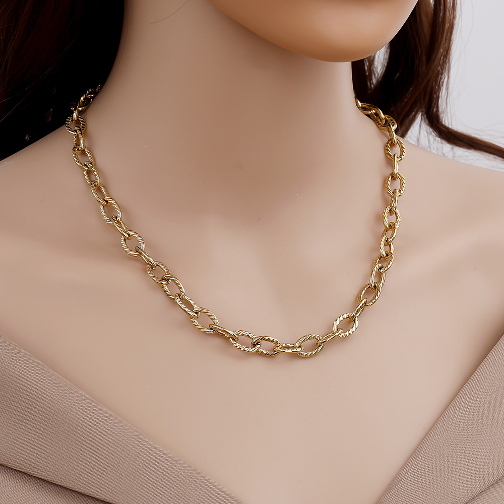 Stainless steel necklace 44cm Oval Chain