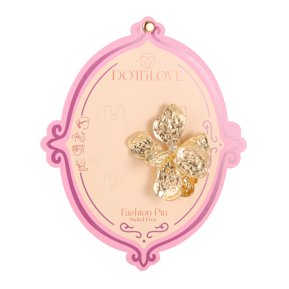 6.4cm gold flower brooch       