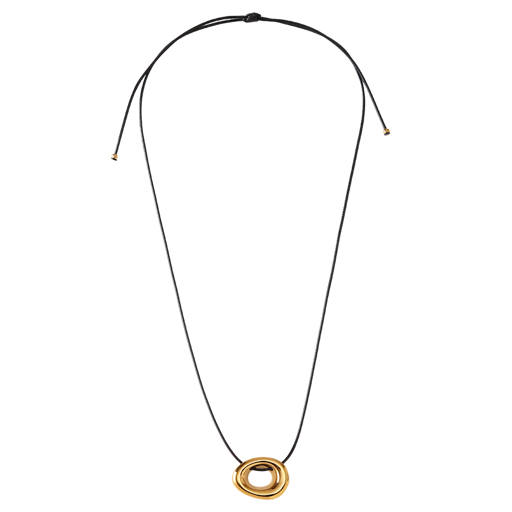 Stainless steel necklace 90cm hollow circle