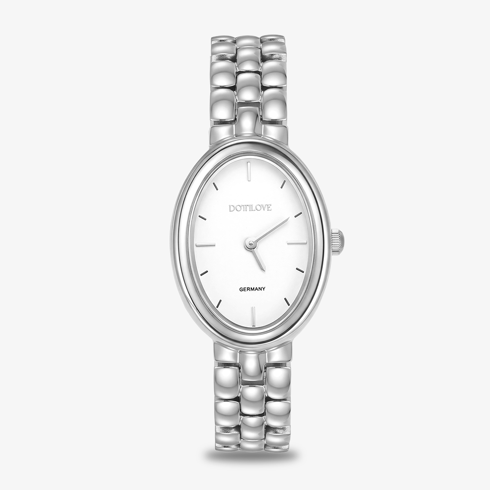Oval stainless steel watch