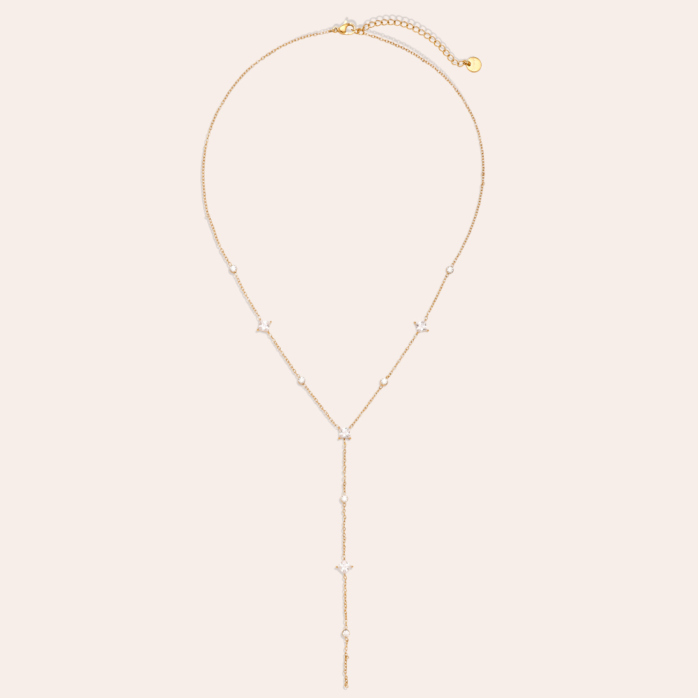 Stainless steel necklace 39cm Cube Diamond