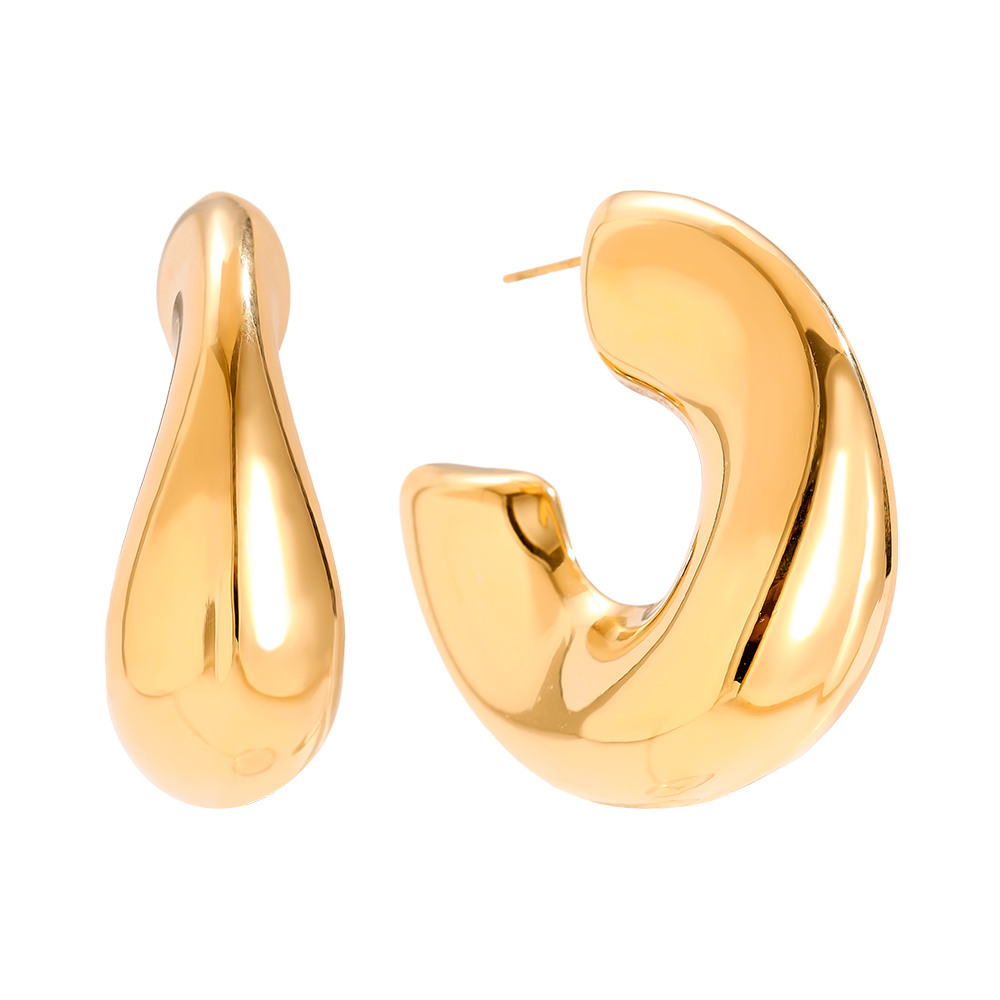 Stainless steel earrings 40mm thick Hoop