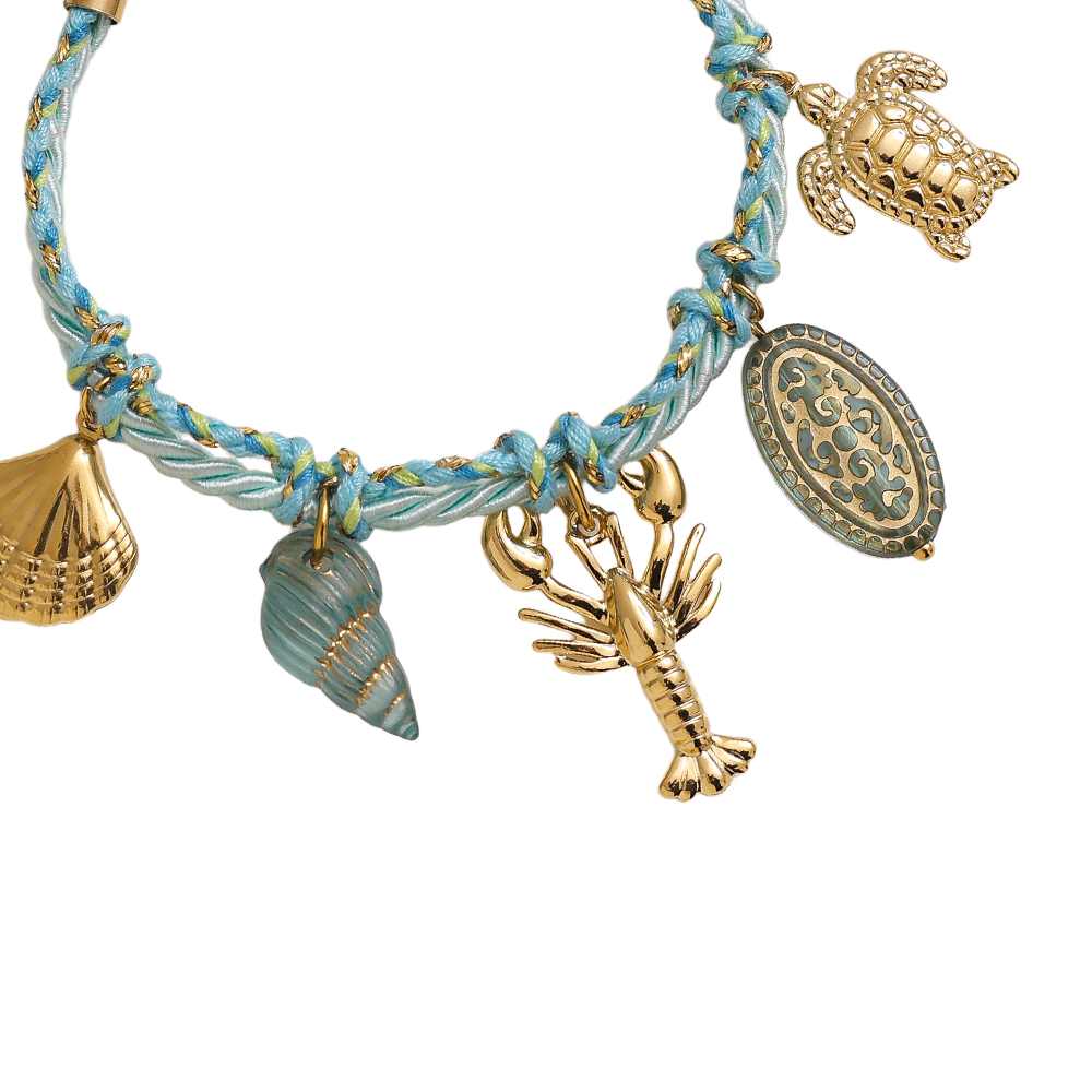 Stainless steel bracelet 18cm blue ocean style