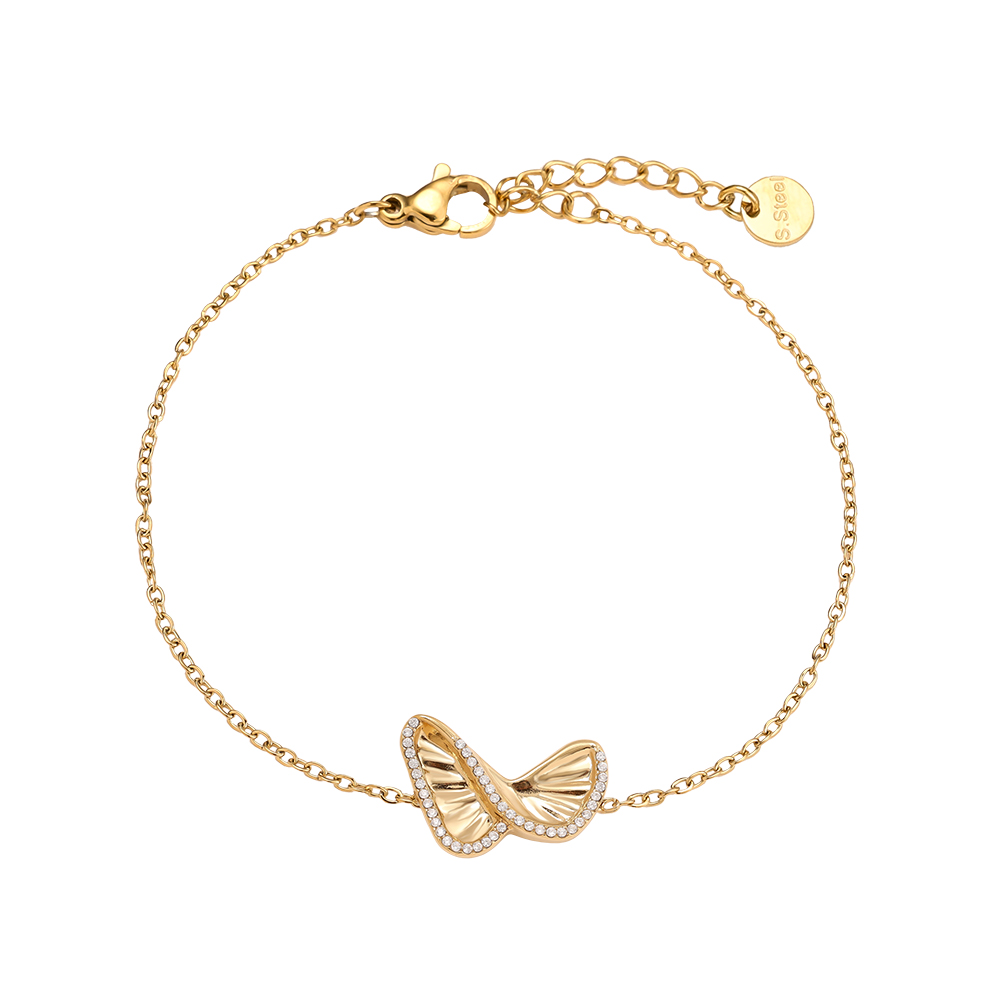 Stainless steel bracelet 16cm Like Diamond Butterfly