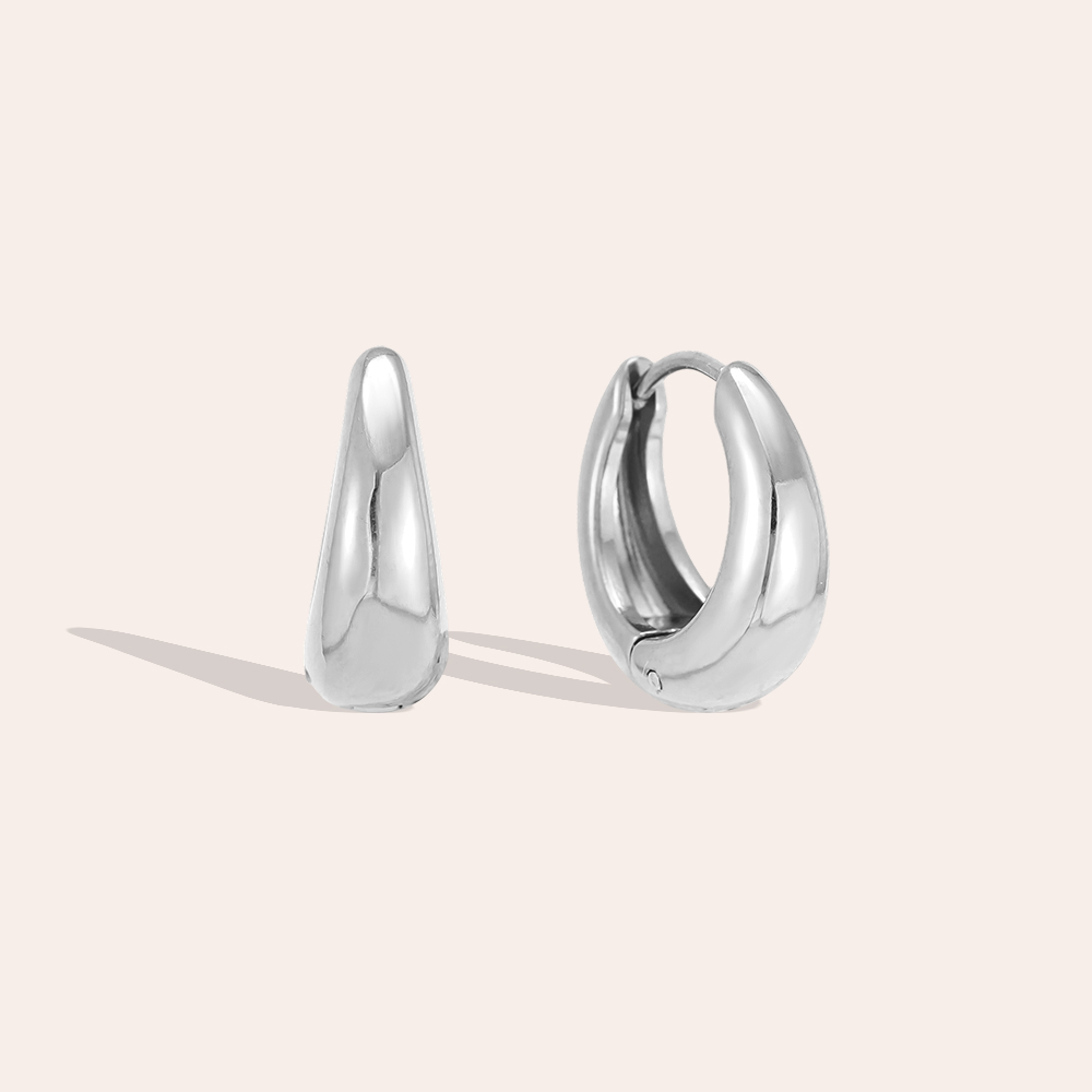 18mm classic stainless steel hoop earrings    