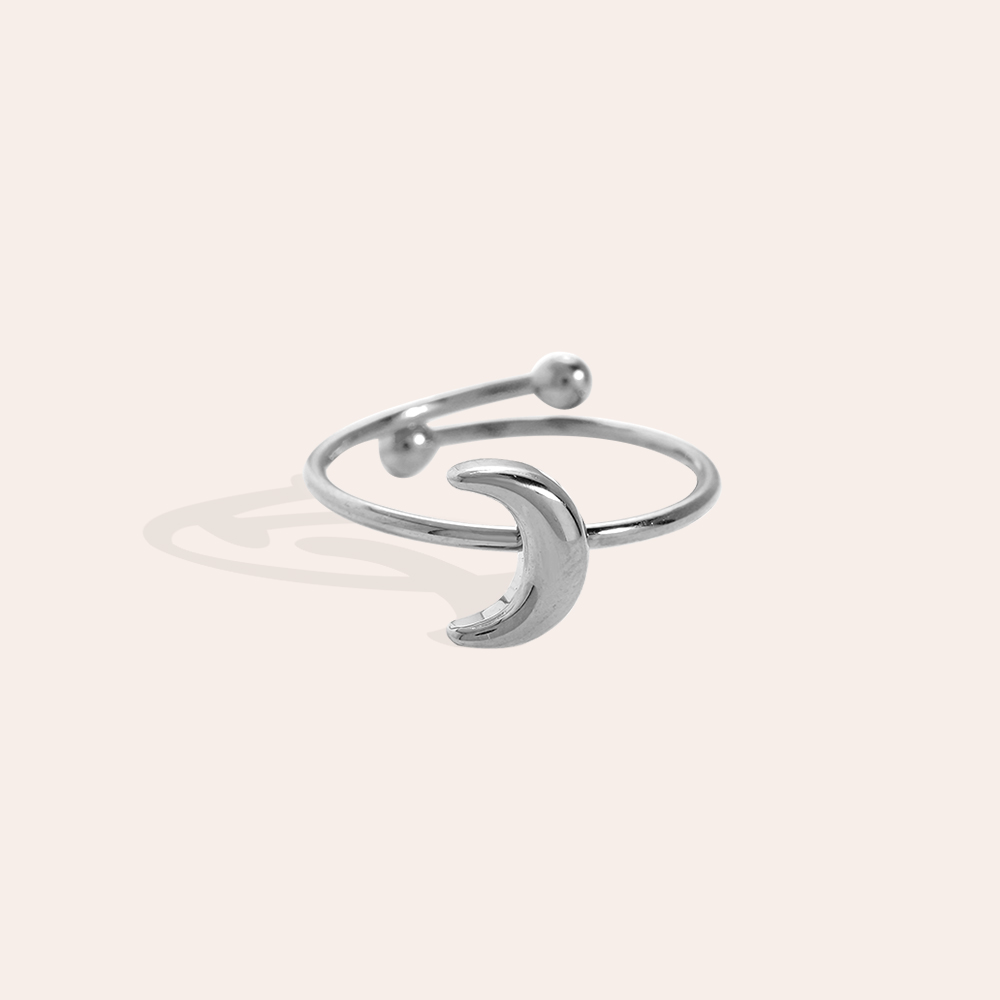 Simple Moon stainless steel ring    