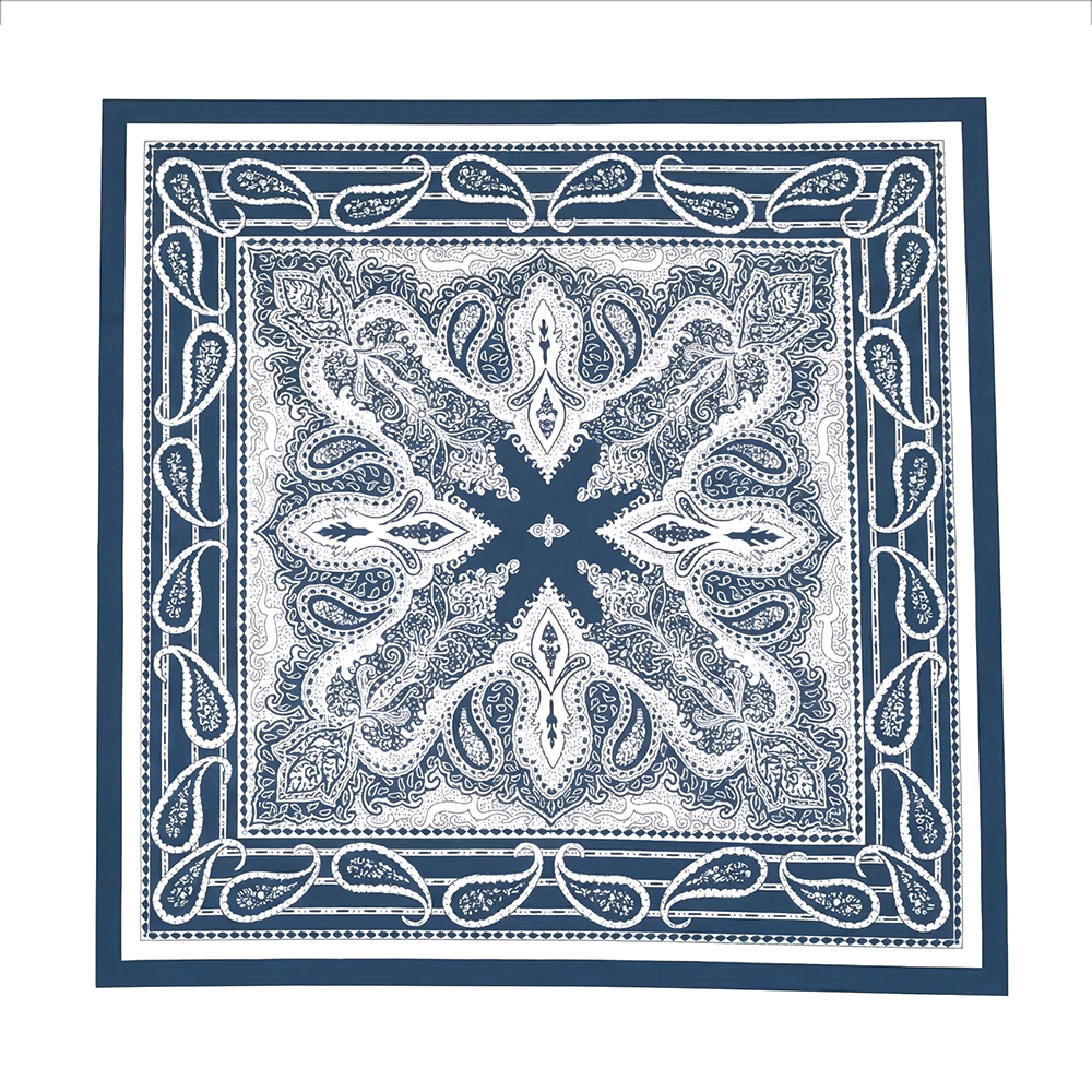 70*70cm Blue-grey paisley pattern scarf