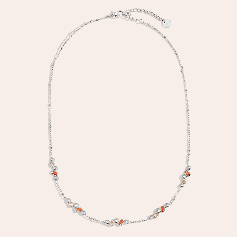 Stainless steel necklace 42cm Nice Diamond With Deco