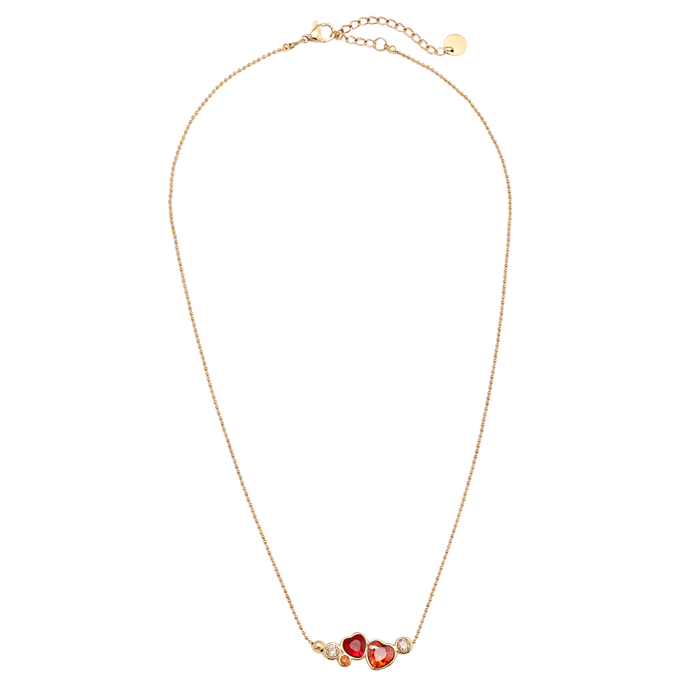 Stainless steel necklace 40cm Diamond Red Heart