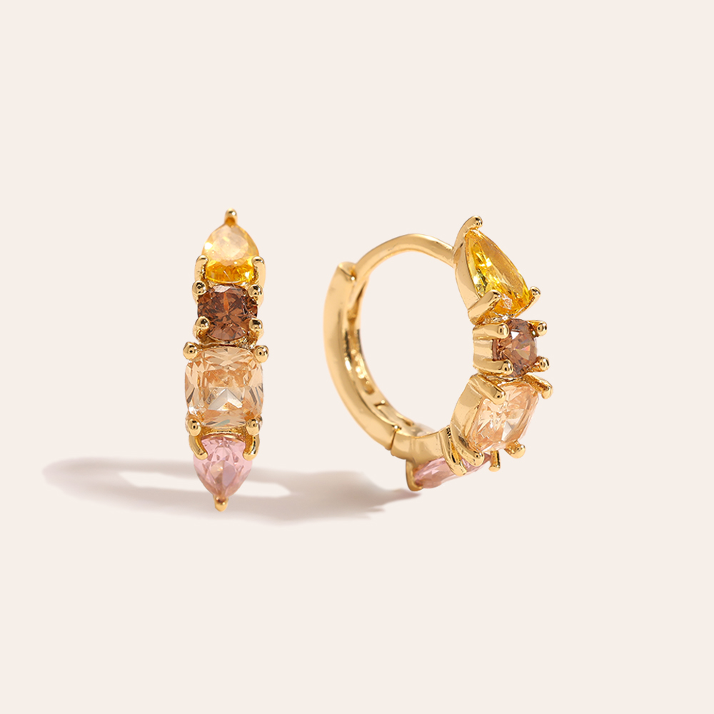 Mixed Diamonds Gold-plated earrings    