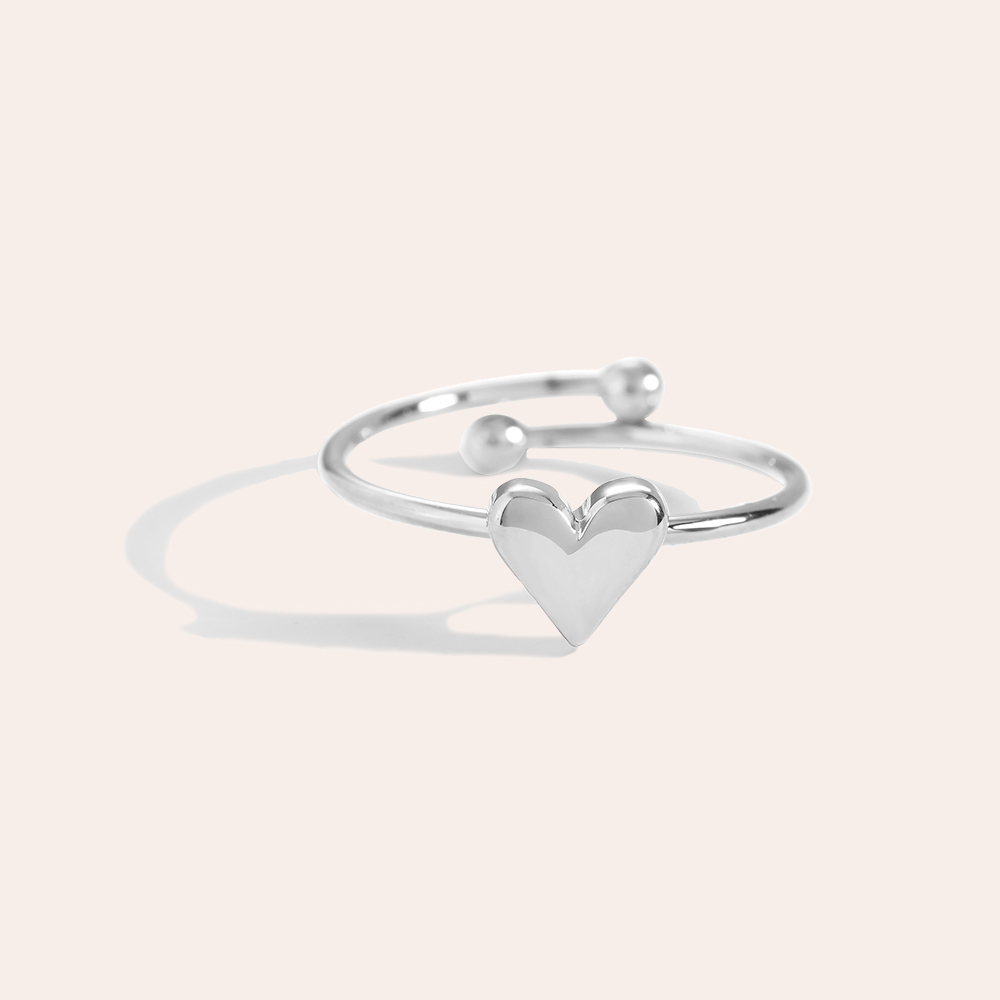 Simple Heart stainless steel ring    