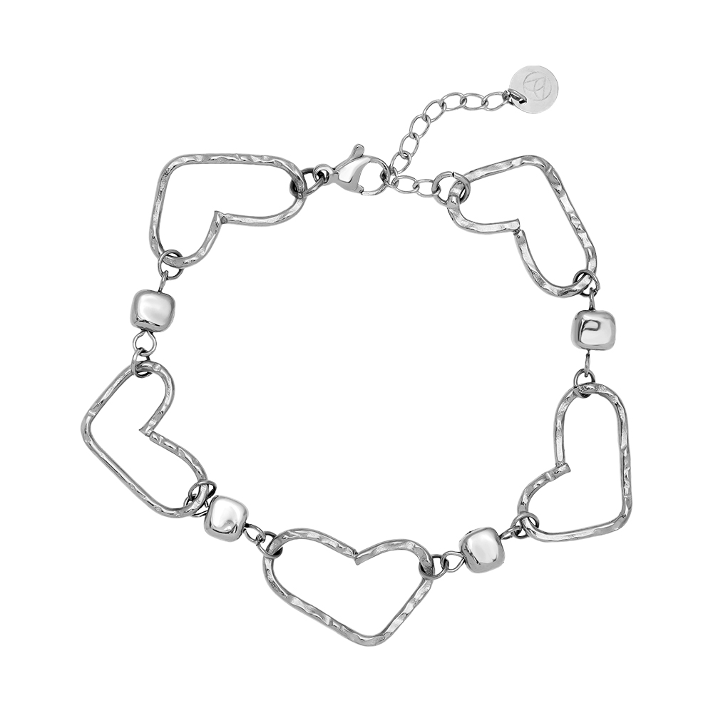 Stainless steel bracelet 17cm Cool Heart Chain