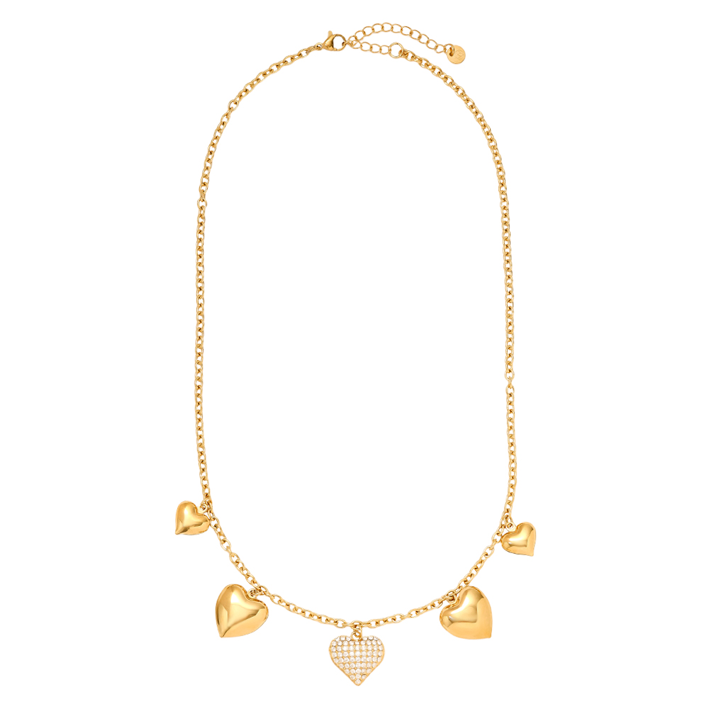 Stainless steel necklace 45cm Many Great Hearts
