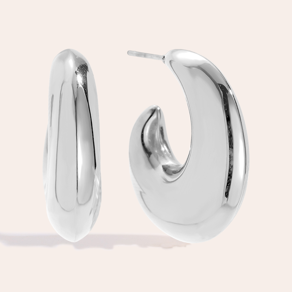 Stainless steel earrings 25mm Nice Egg Jack