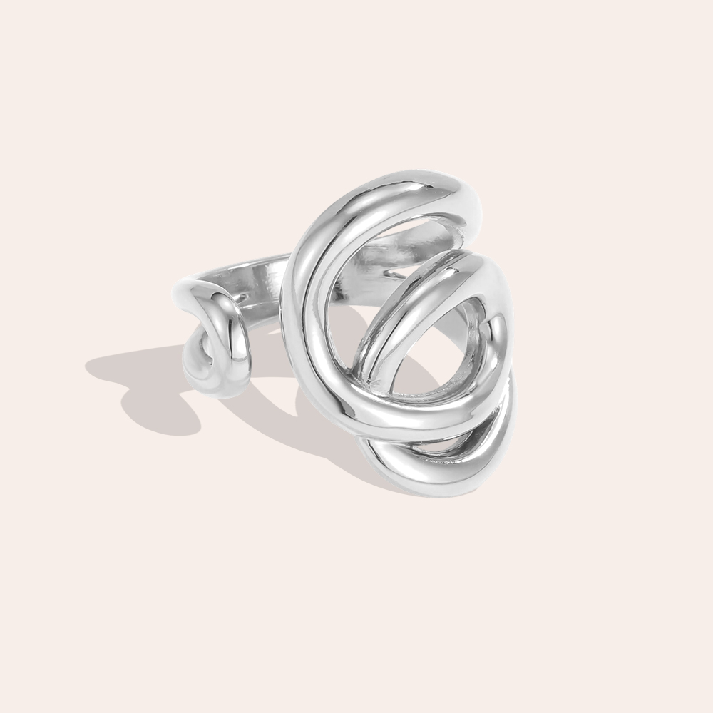 Stainless steel ring, adjustable, free-form