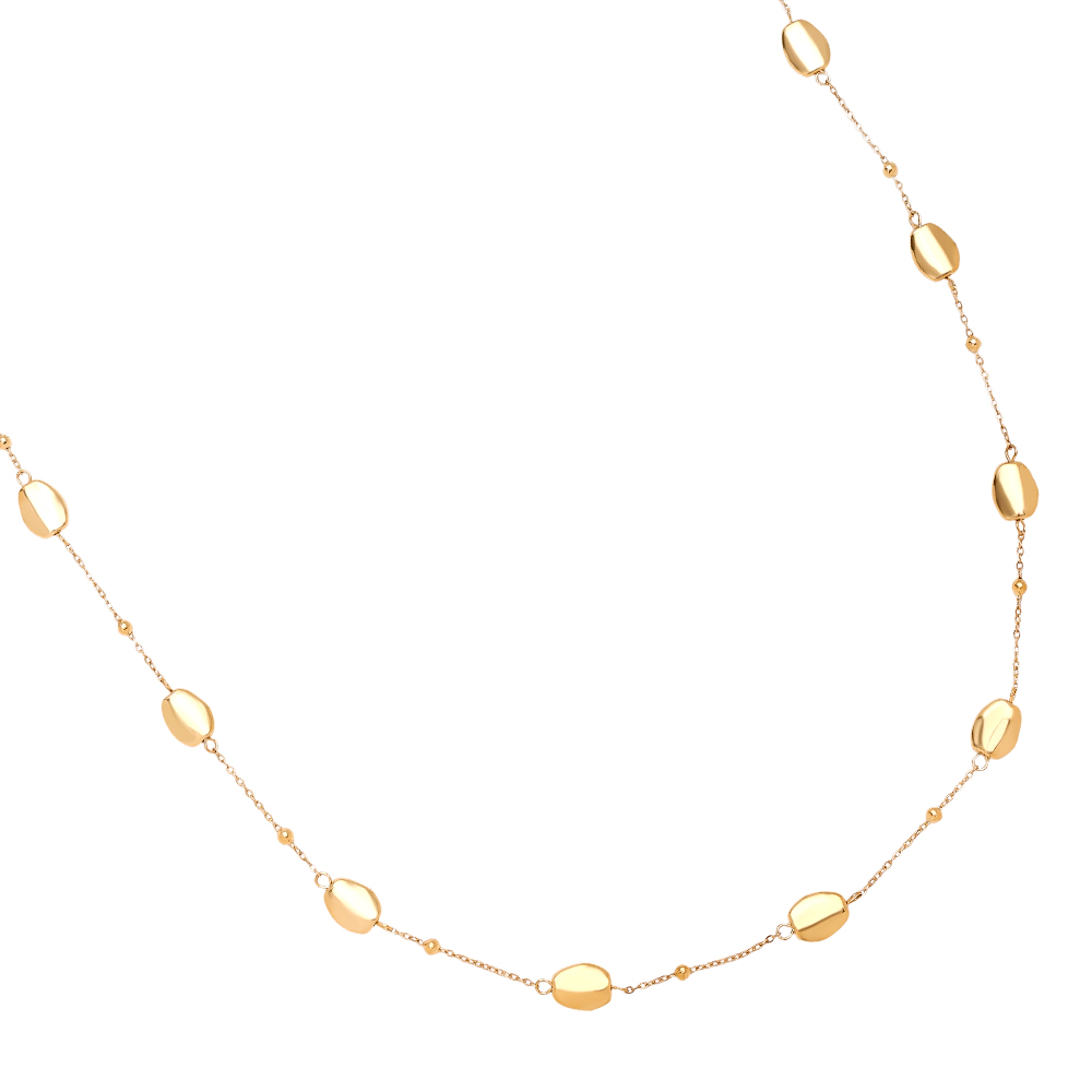 Stainless steel necklace 80cm Uneven Oval Chain