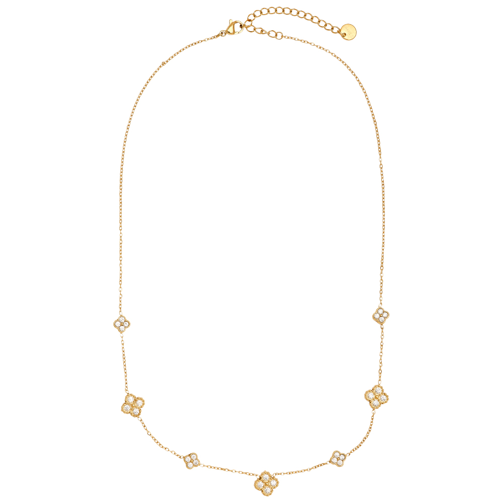 Stainless steel necklace 40cm Nice Lucky Flower