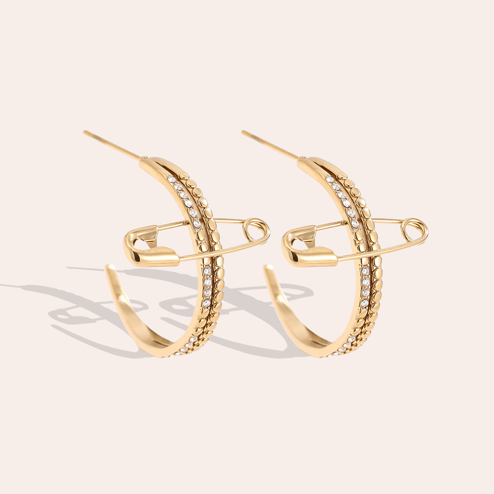Stainless steel earrings 30mm Hoop With Pin