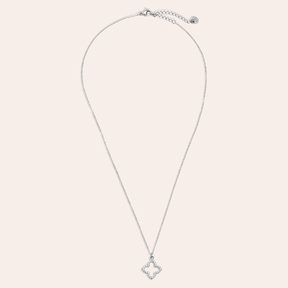 Stainless steel necklace 40cm Classic Diamond Lucky Flower