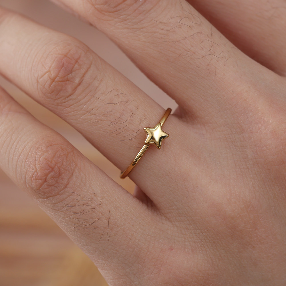 Simple Star stainless steel ring   