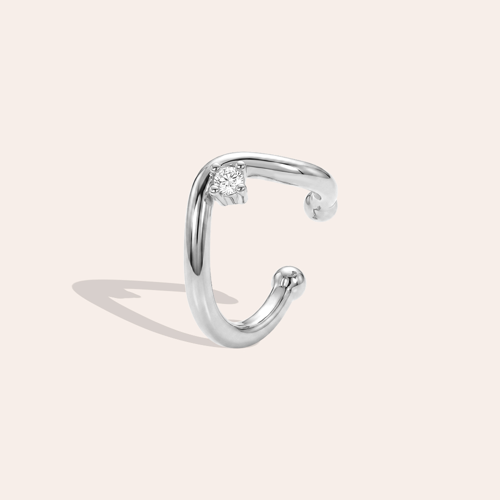 Gold-plated ear cuffs 15mm Small drop zirconia