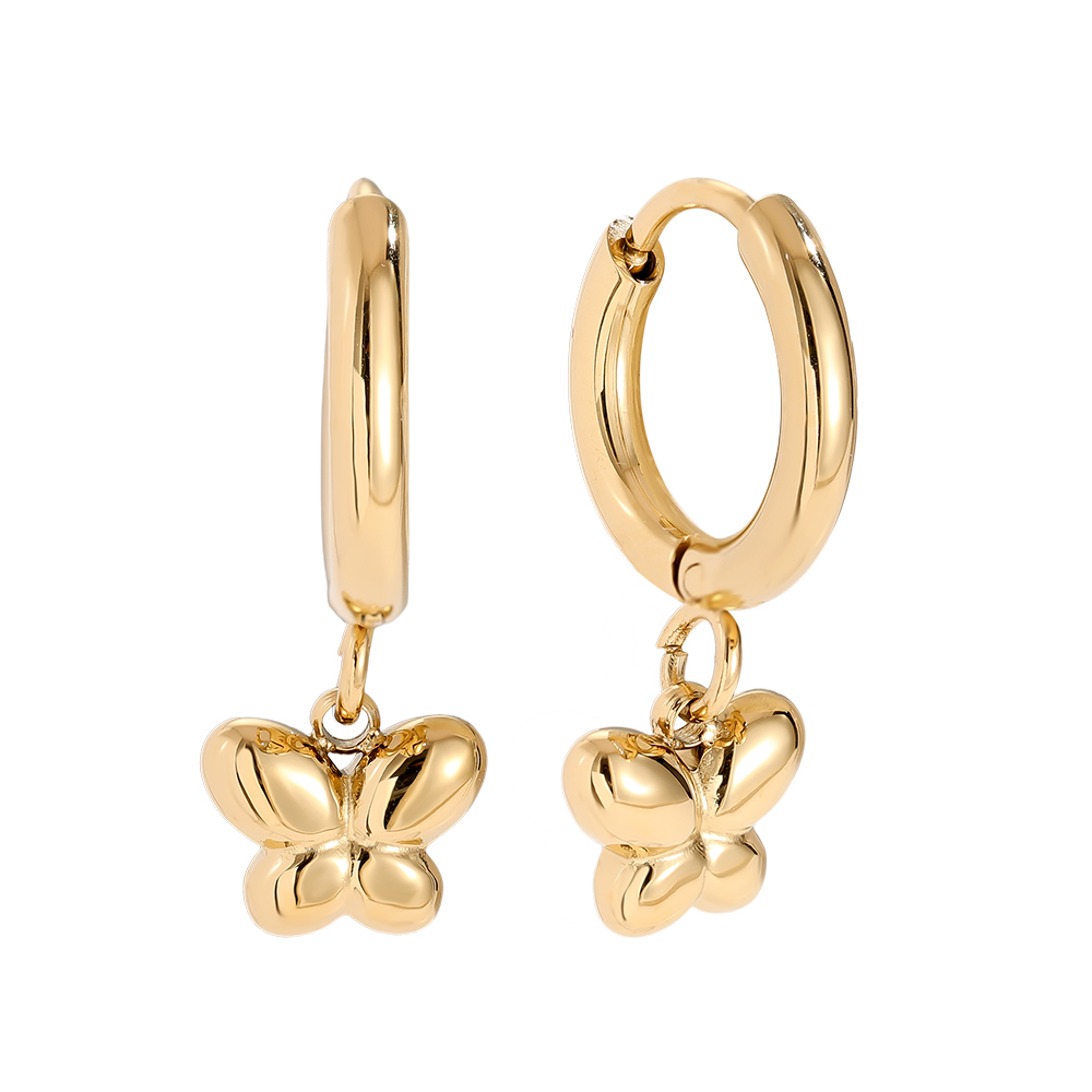 Stainless steel earrings 1.2*1.6cm Mini Butterflyflower