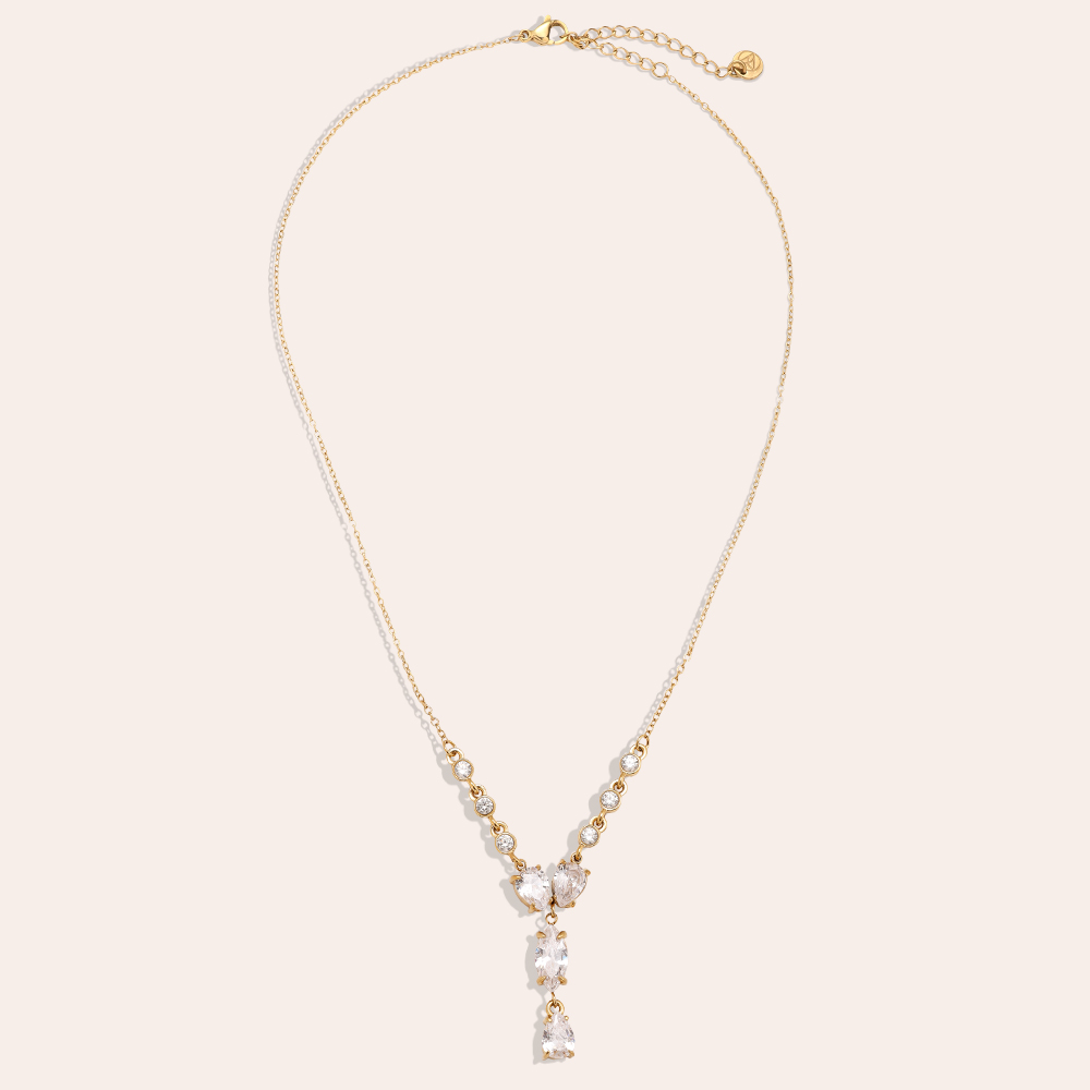 Stainless steel necklace 40cm Fancy Sparkling Diamond