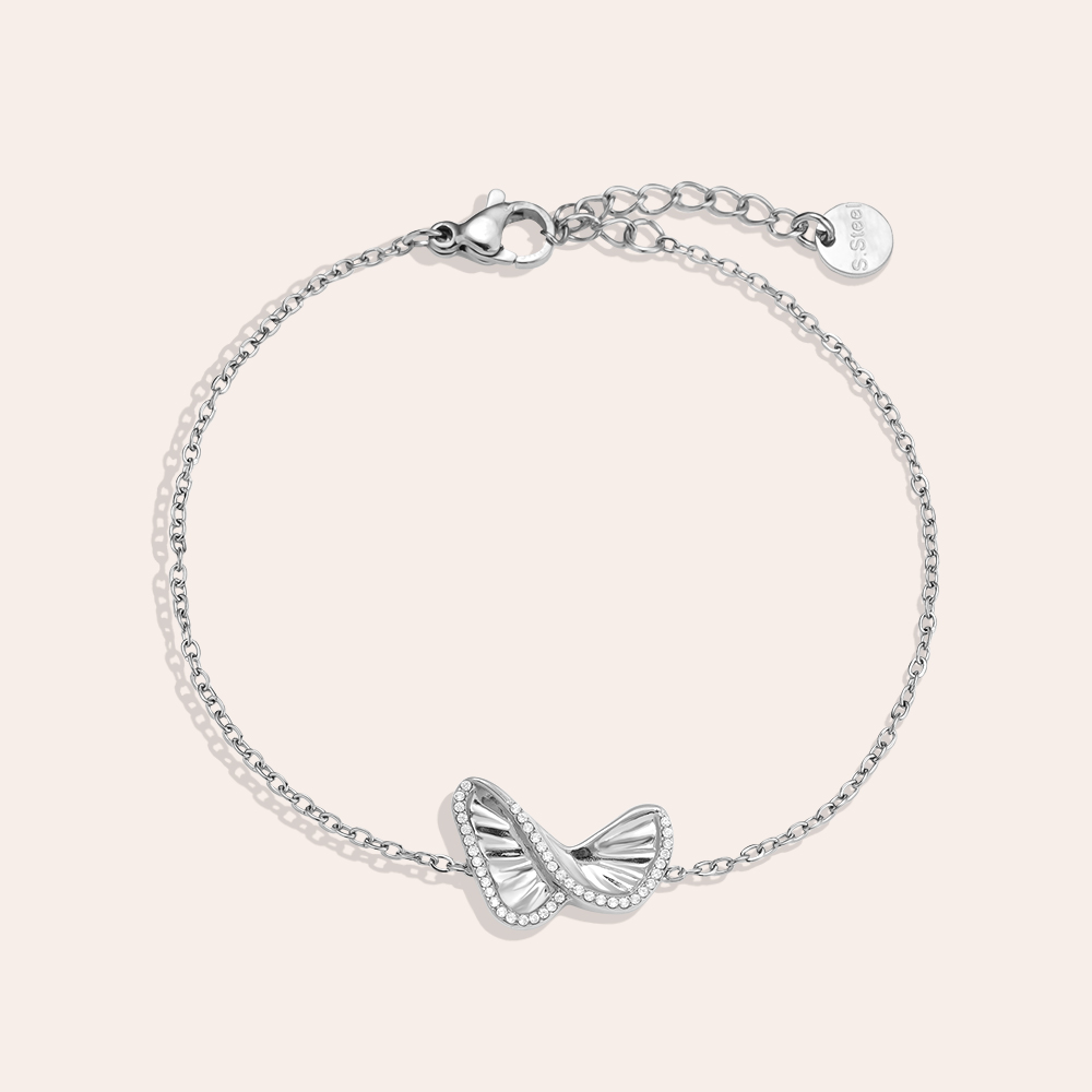 Stainless steel bracelet 16cm Like Diamond Butterfly