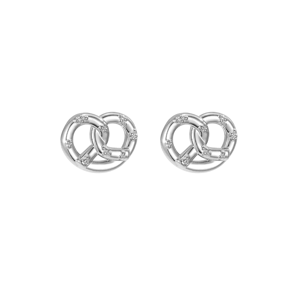 Stainless steel earrings, 15mm, Pretzel