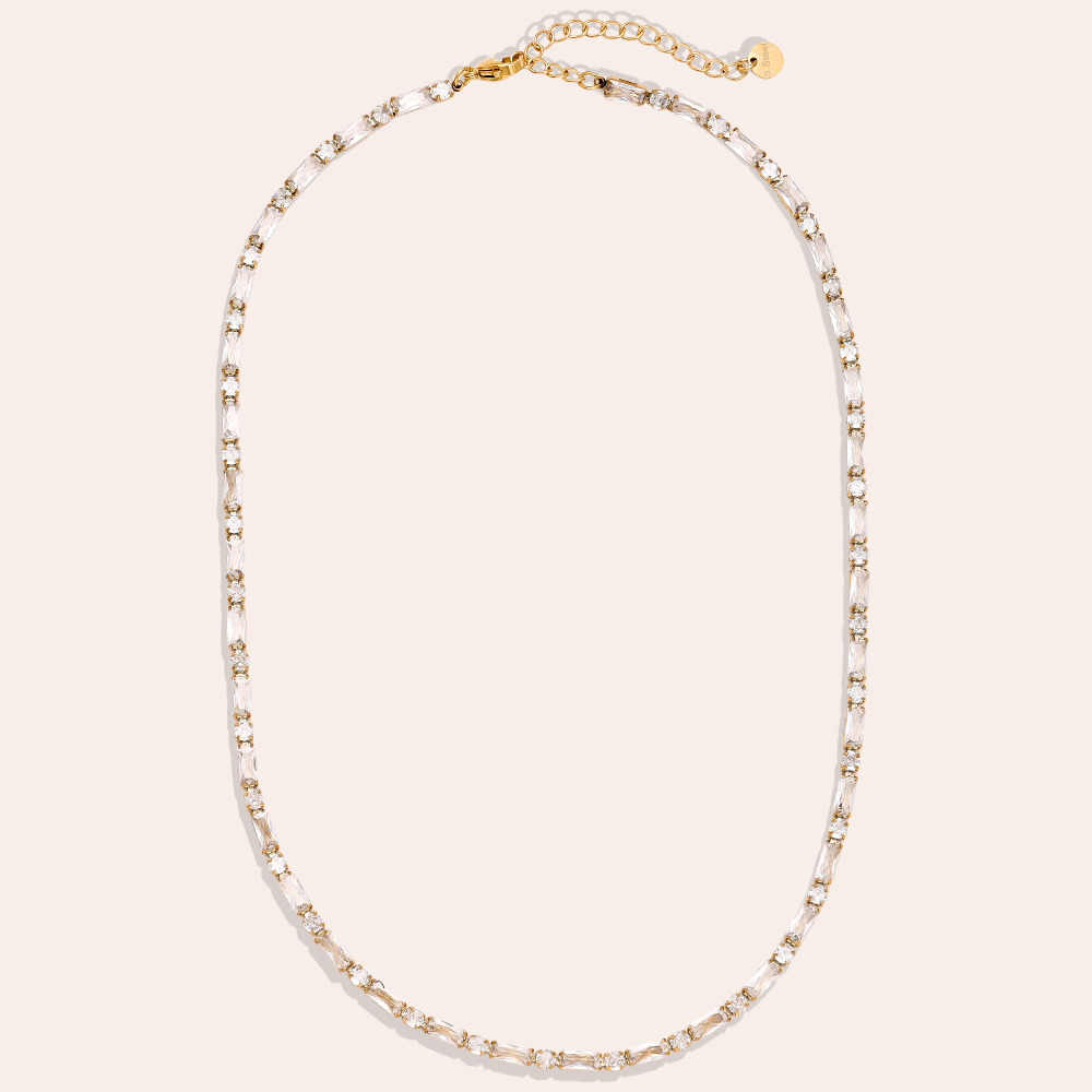 Stainless steel necklace 40cm Diamond Cube And Dot Chain