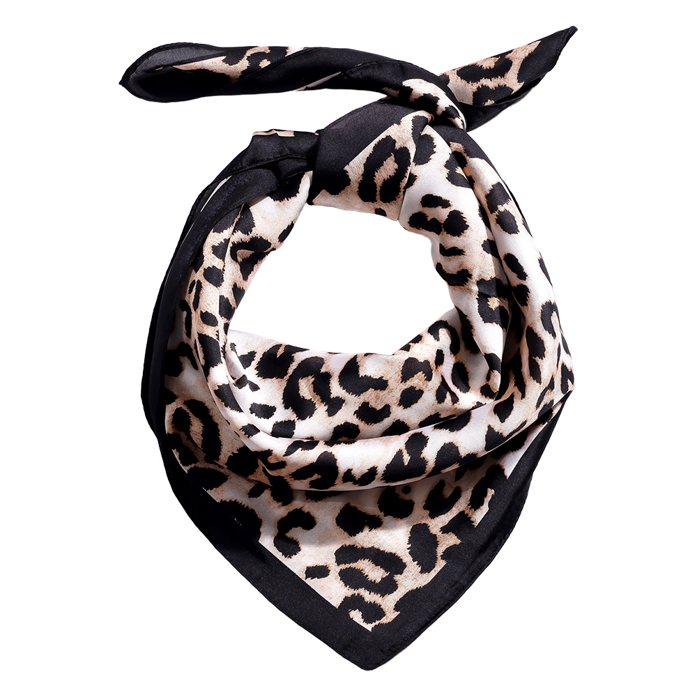 68*68cm Light Brown Leopard Print Scarf
