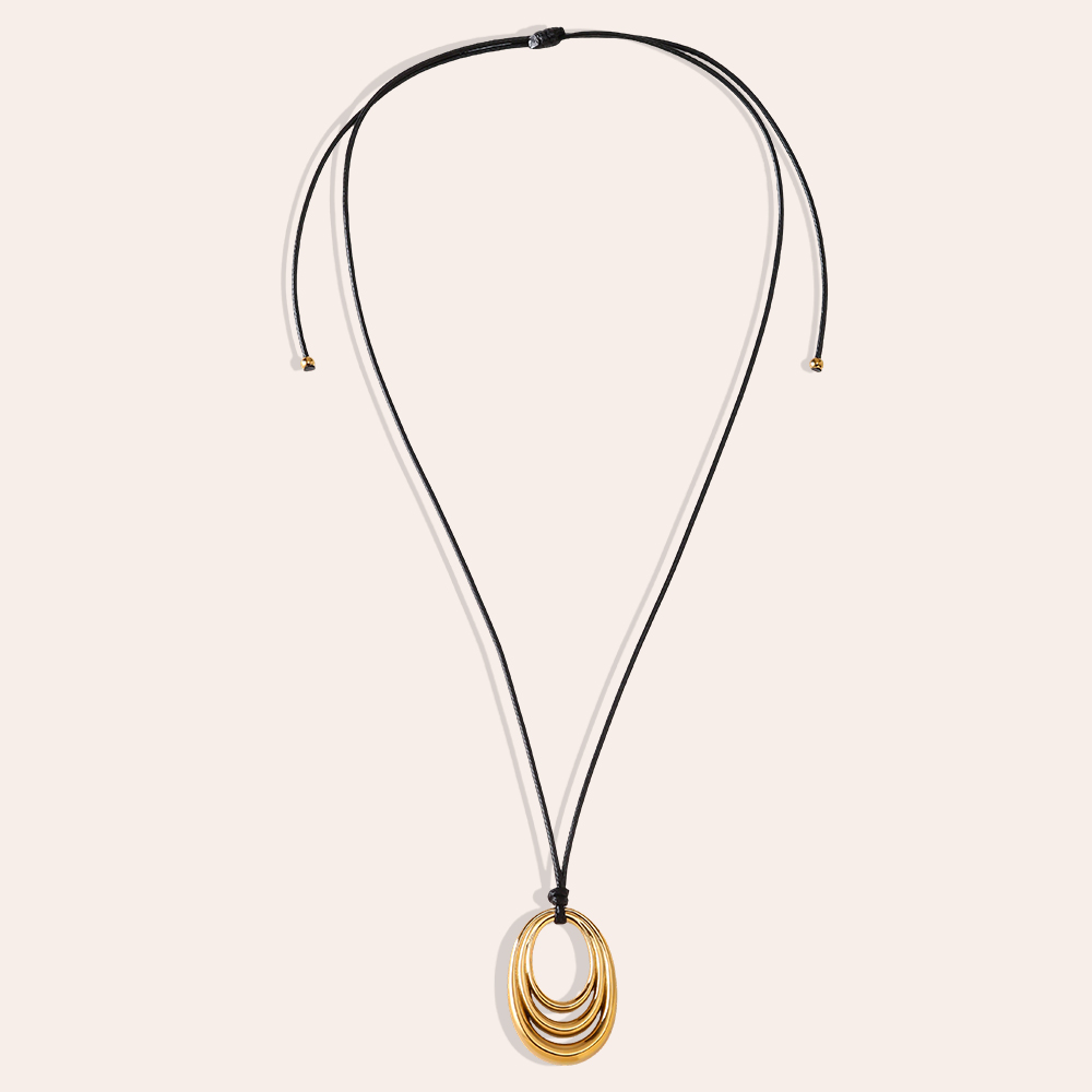 Stainless steel necklace 90cm multilayer circle