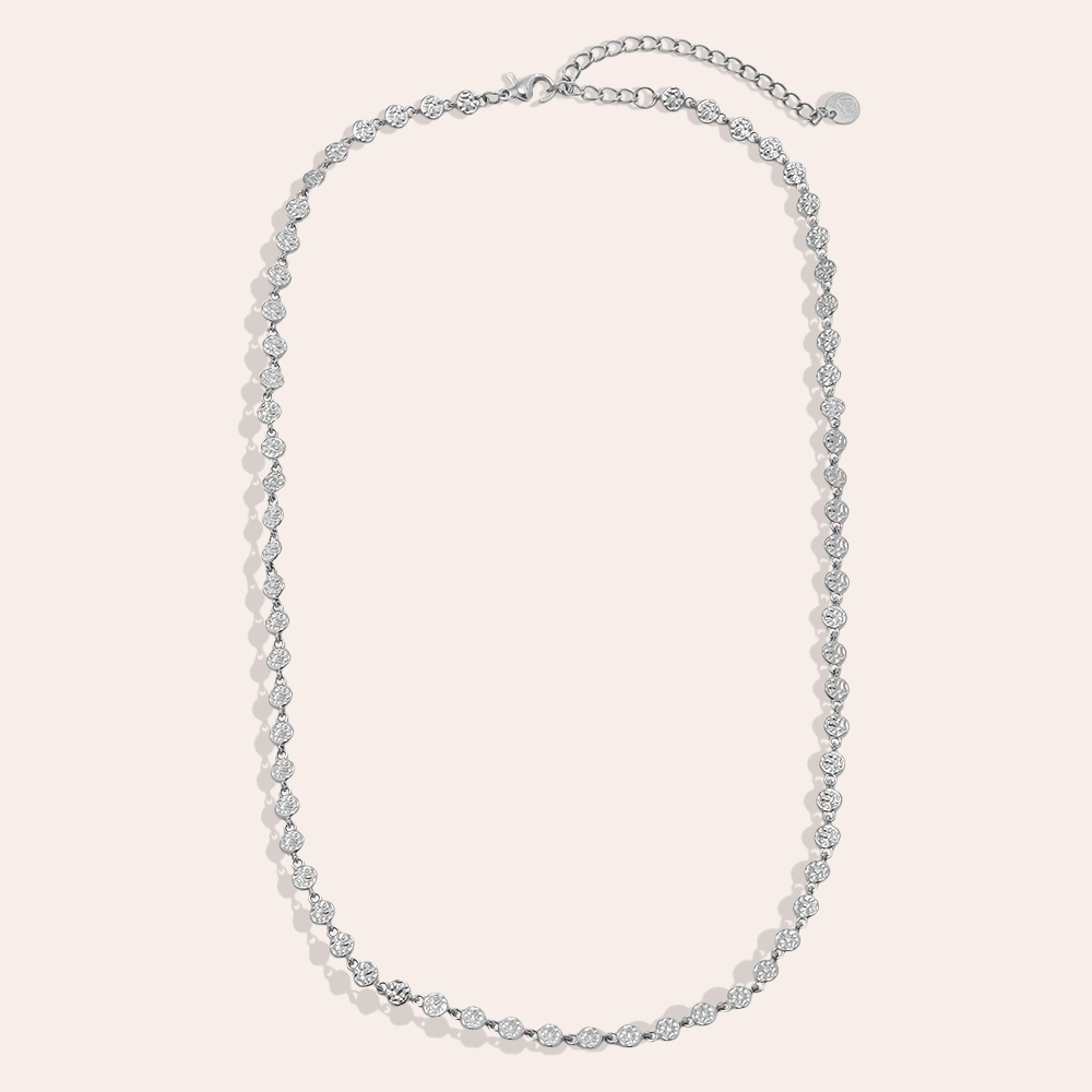 Stainless steel necklace 43cm irregular small disc