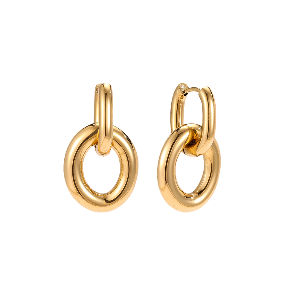 Stainless steel earrings: 30 mm round rings 