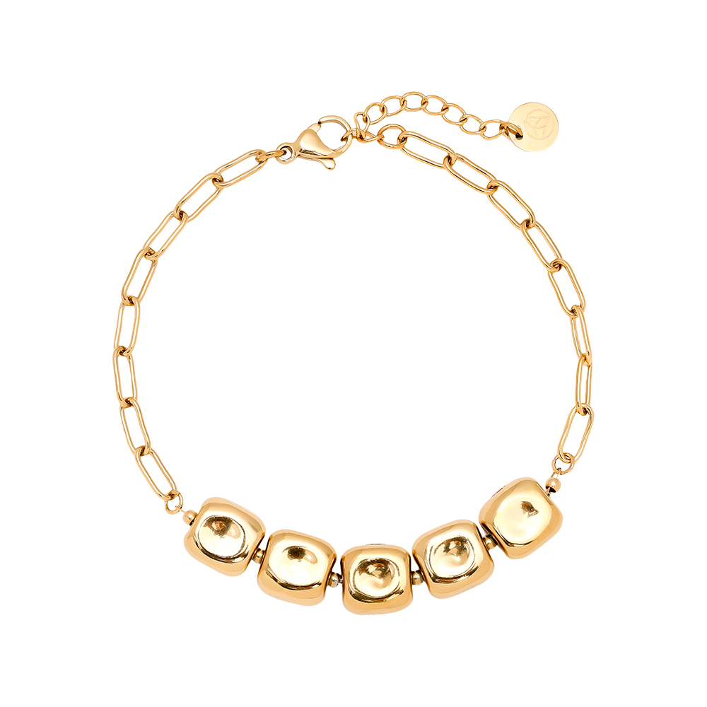 Stainless steel bracelet 17cm Cube Dot Chain