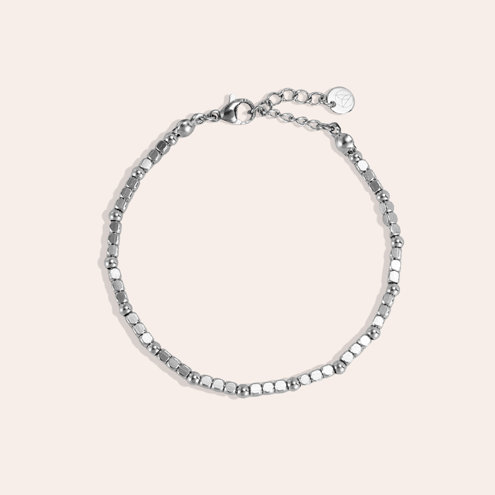 Stainless steel bracelet, 17 cm, plain