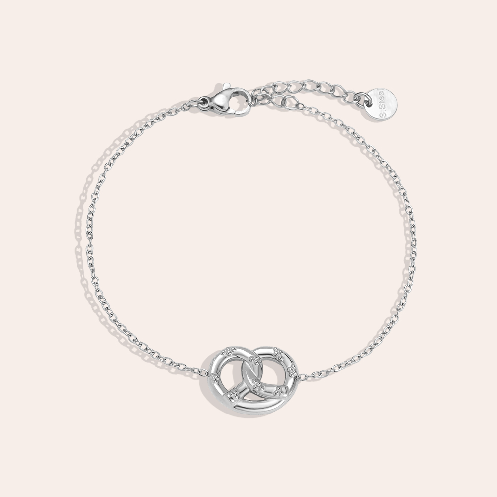 16cm stainless steel bracelet, ‘Pretzel’ design