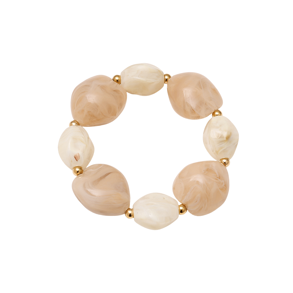 Stainless steel bracelet Elastic Resin Stone