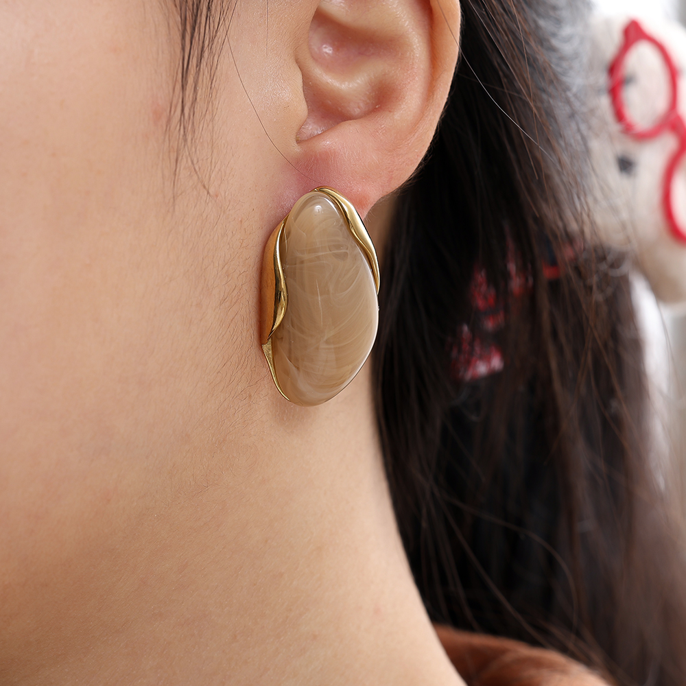 Stainless steel earrings 35mm Nice Resin