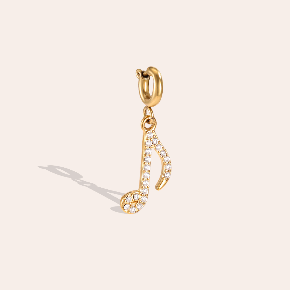 Stainless steel pendant, 22mm, with zirconia detail and spring clasp  