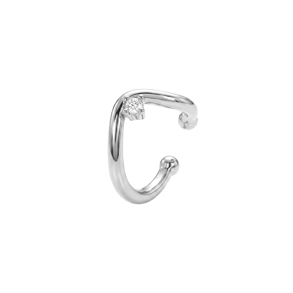Gold-plated ear cuffs 15mm Small drop zirconia