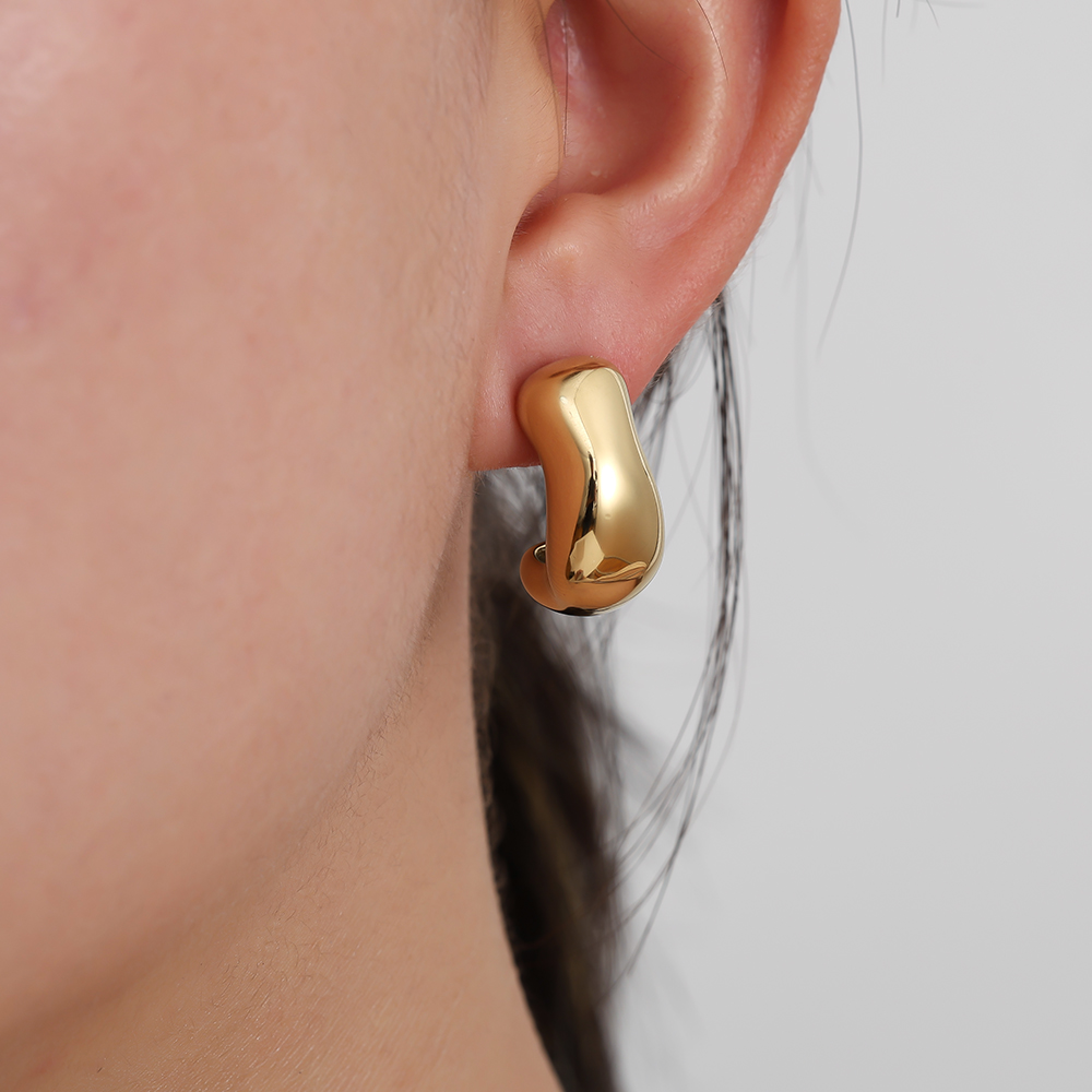 Stainless steel earrings 22*19mm thick hoop