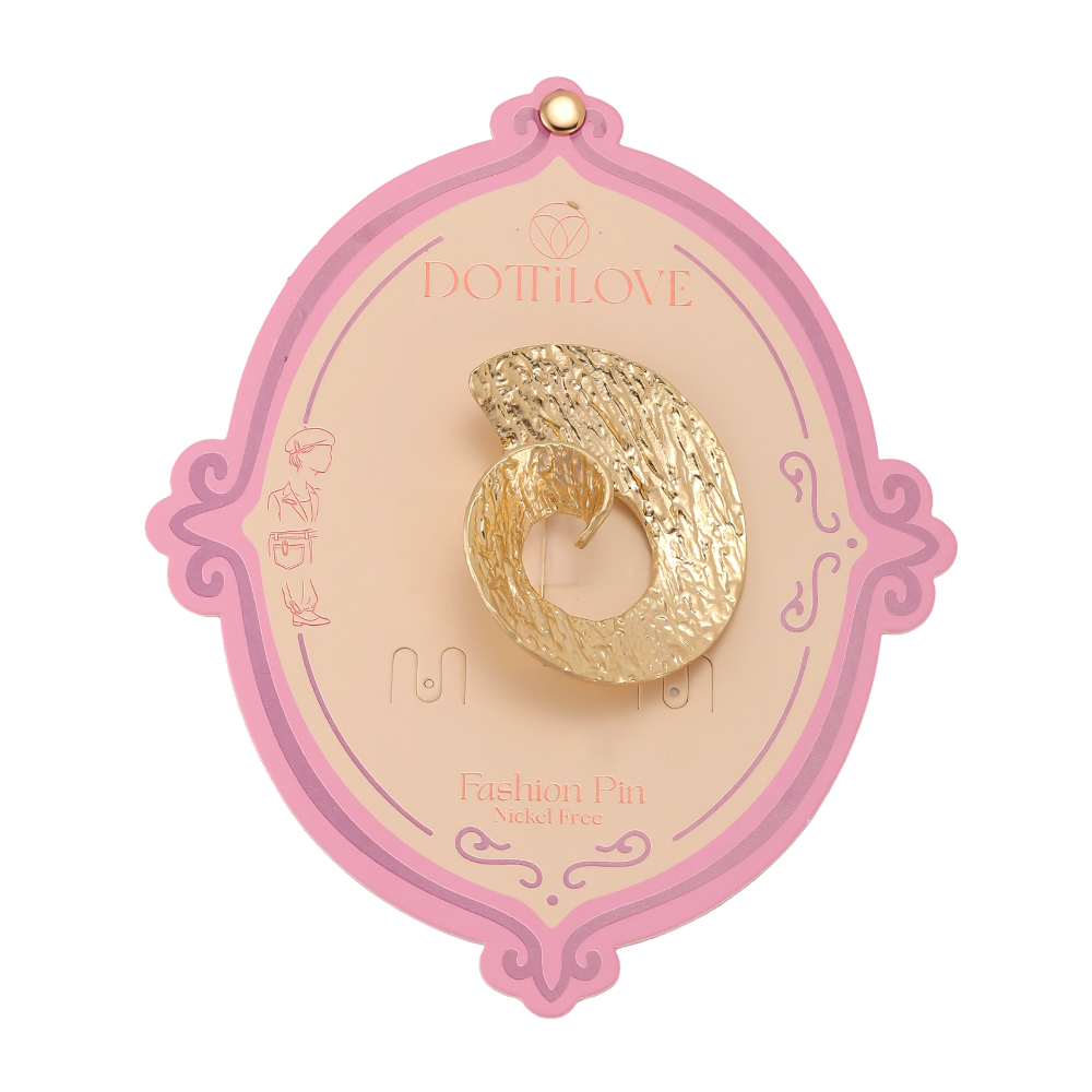6cm gold twisted brooch   