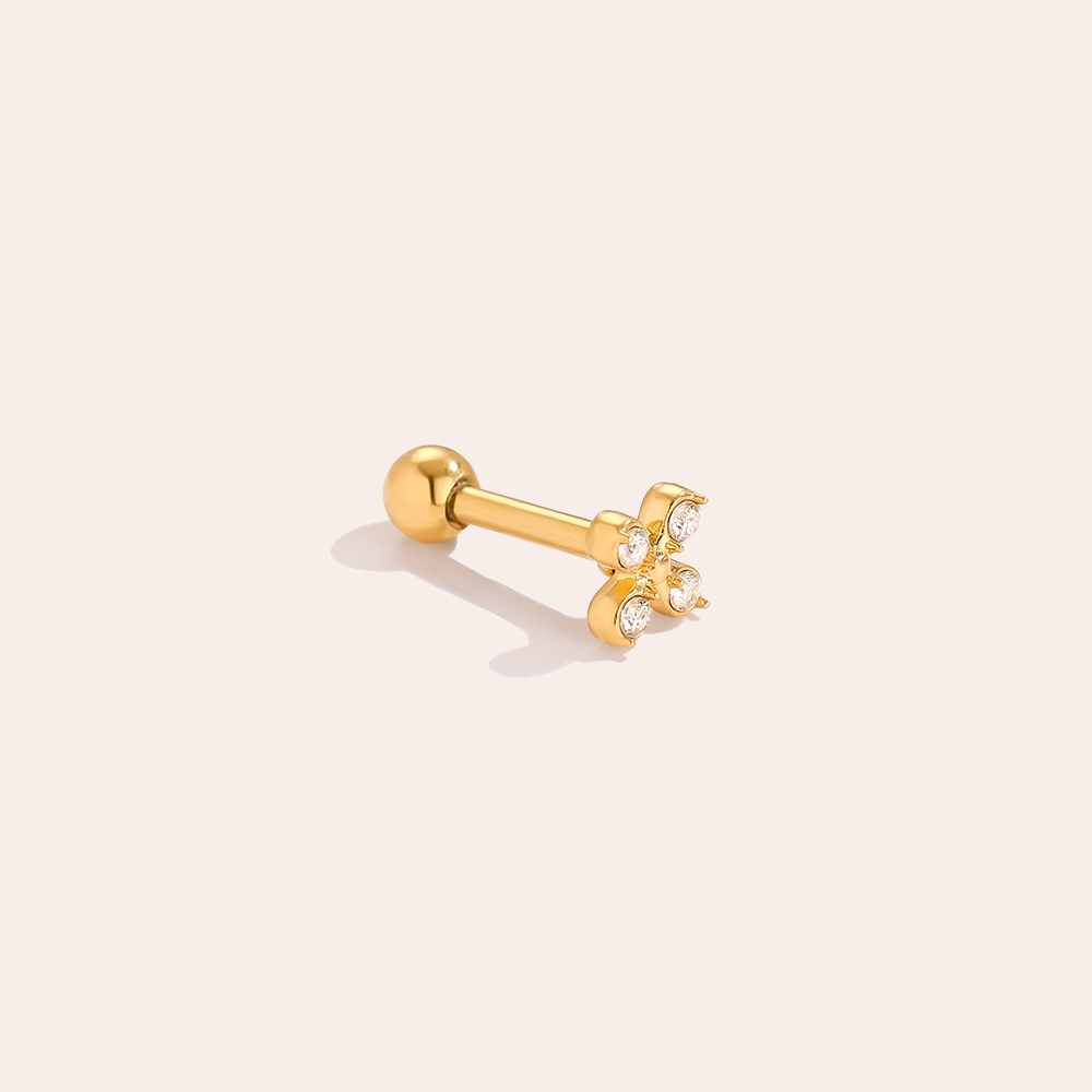 Stainless steel piercing 4mm Mini Cross Diamond