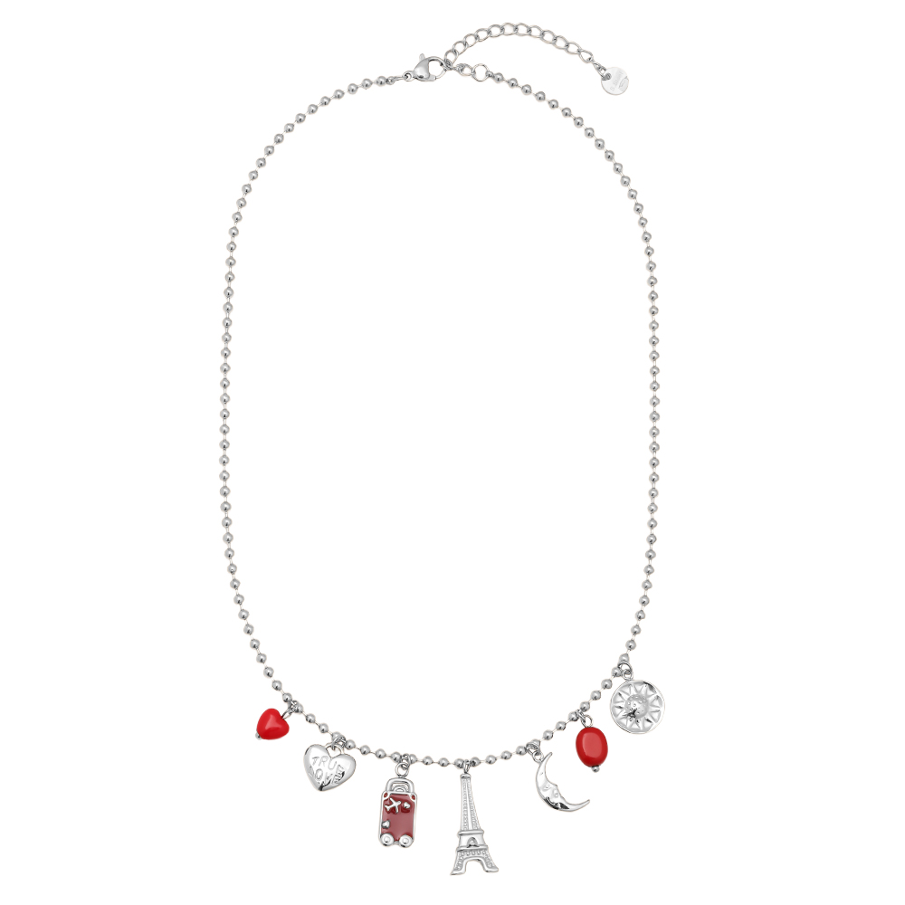 Stainless steel necklace 40cm Some Red Charms